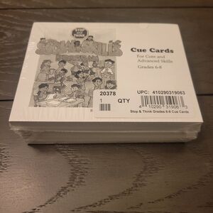 Social Skills Program Stop And Think Cue Cards Grades 6-8